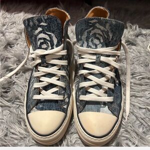 Ralph Lauren purple label Blue Denim Sneakers with 100% leather interior